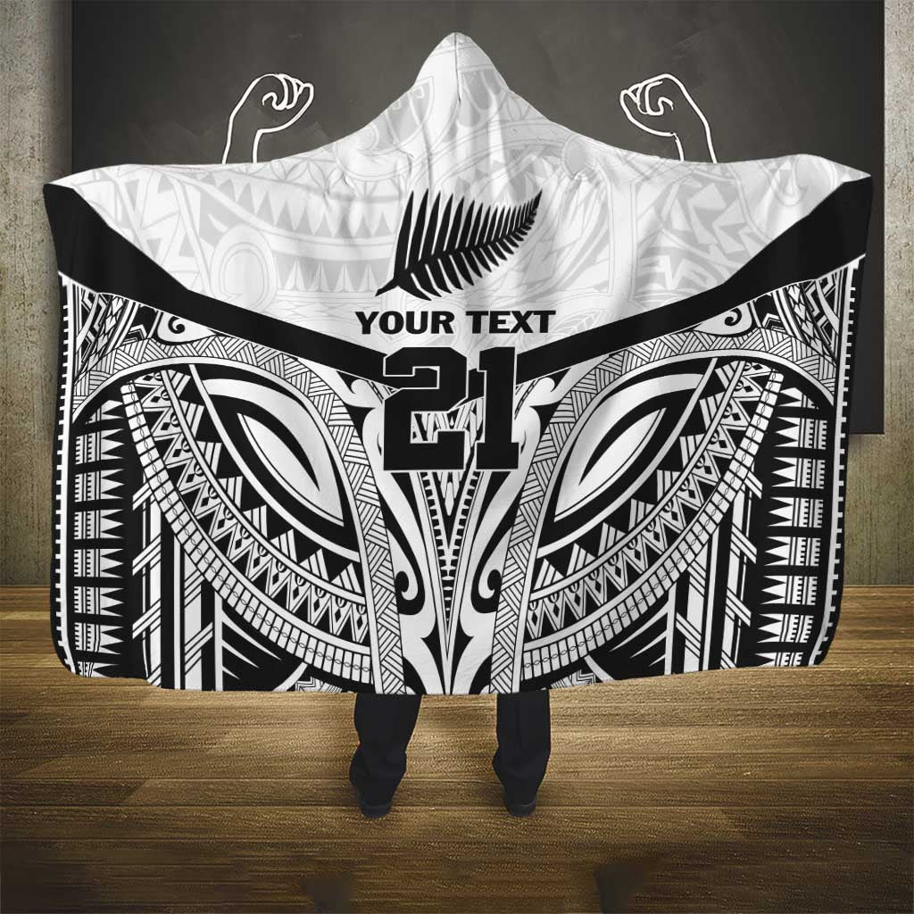 New Zealand Football Custom Hooded Blanket All White Fern Go Champions LT9 - Polynesian Pride