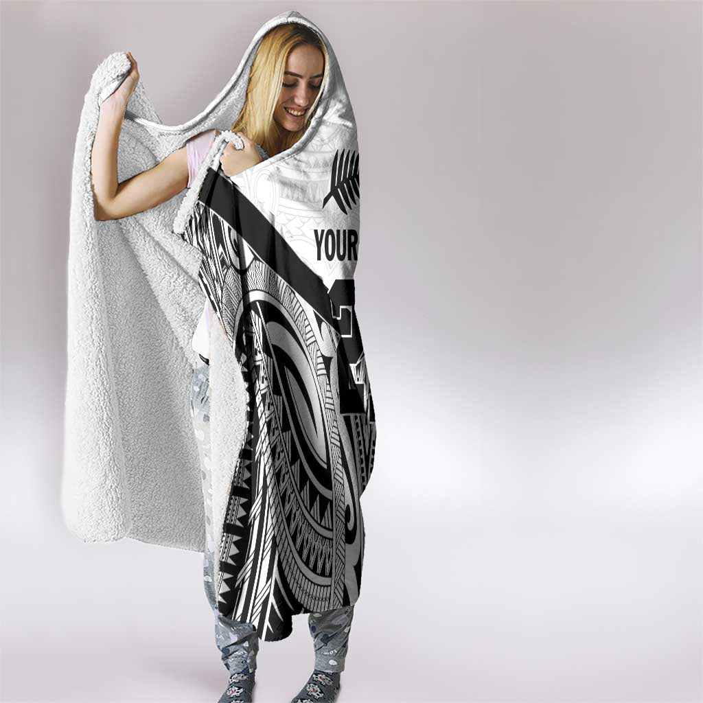 New Zealand Football Custom Hooded Blanket All White Fern Go Champions LT9 - Polynesian Pride