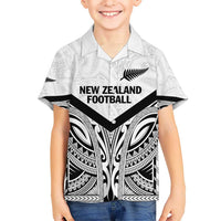New Zealand Football Custom Kid Hawaiian Shirt All White Fern Go Champions LT9 Kid White - Polynesian Pride