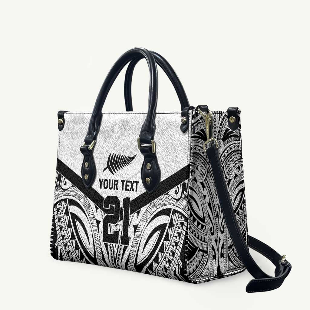 New Zealand Football Custom Leather Bag All White Fern Go Champions LT9 White - Polynesian Pride
