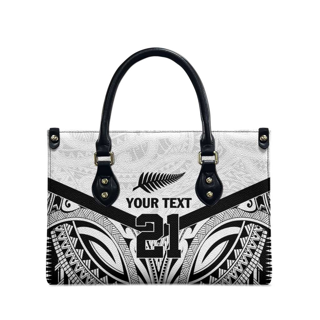 New Zealand Football Custom Leather Bag All White Fern Go Champions LT9 - Polynesian Pride