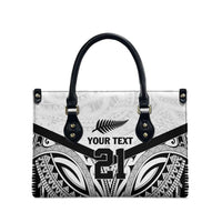 New Zealand Football Custom Leather Bag All White Fern Go Champions LT9 - Polynesian Pride