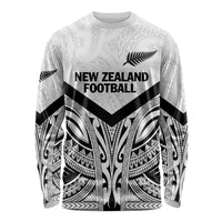 New Zealand Football Custom Long Sleeve Shirt All White Fern Go Champions LT9 Unisex White - Polynesian Pride