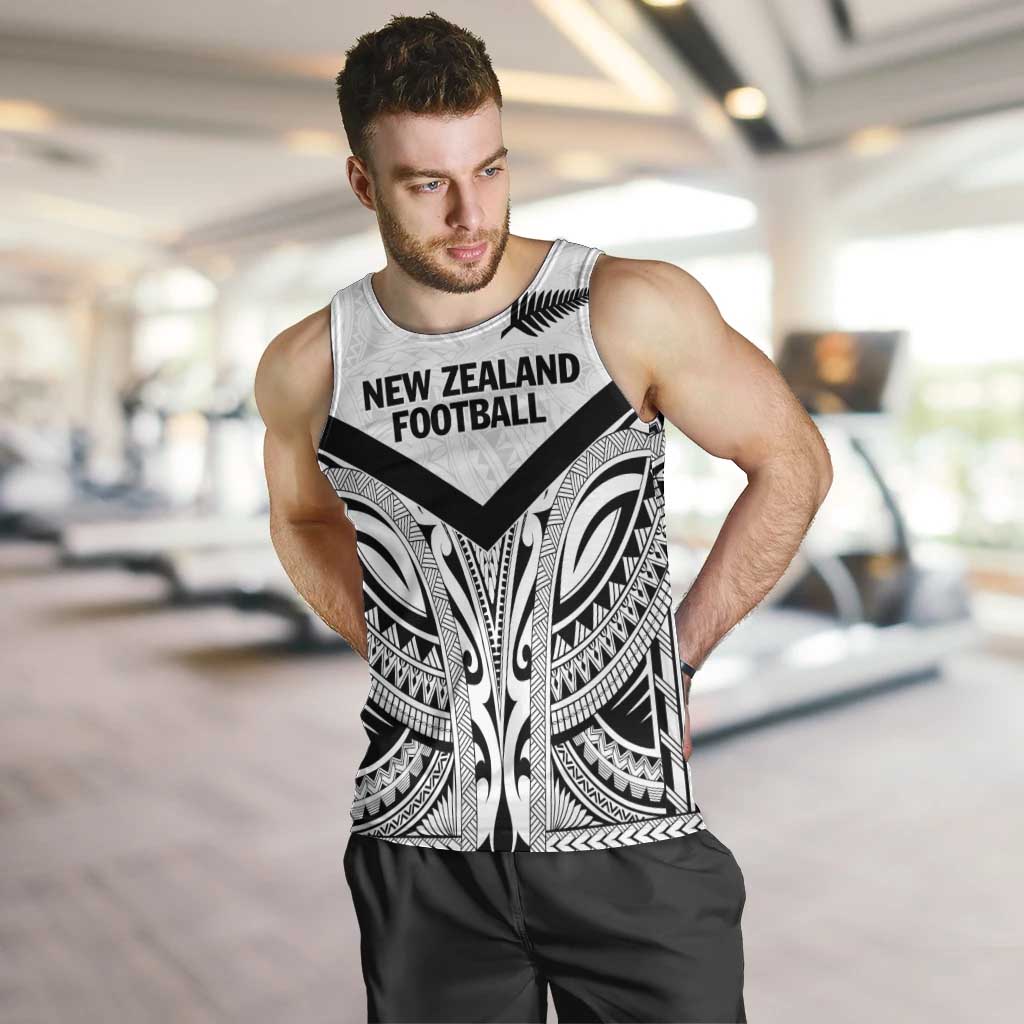 New Zealand Football Custom Men Tank Top All White Fern Go Champions LT9 White - Polynesian Pride