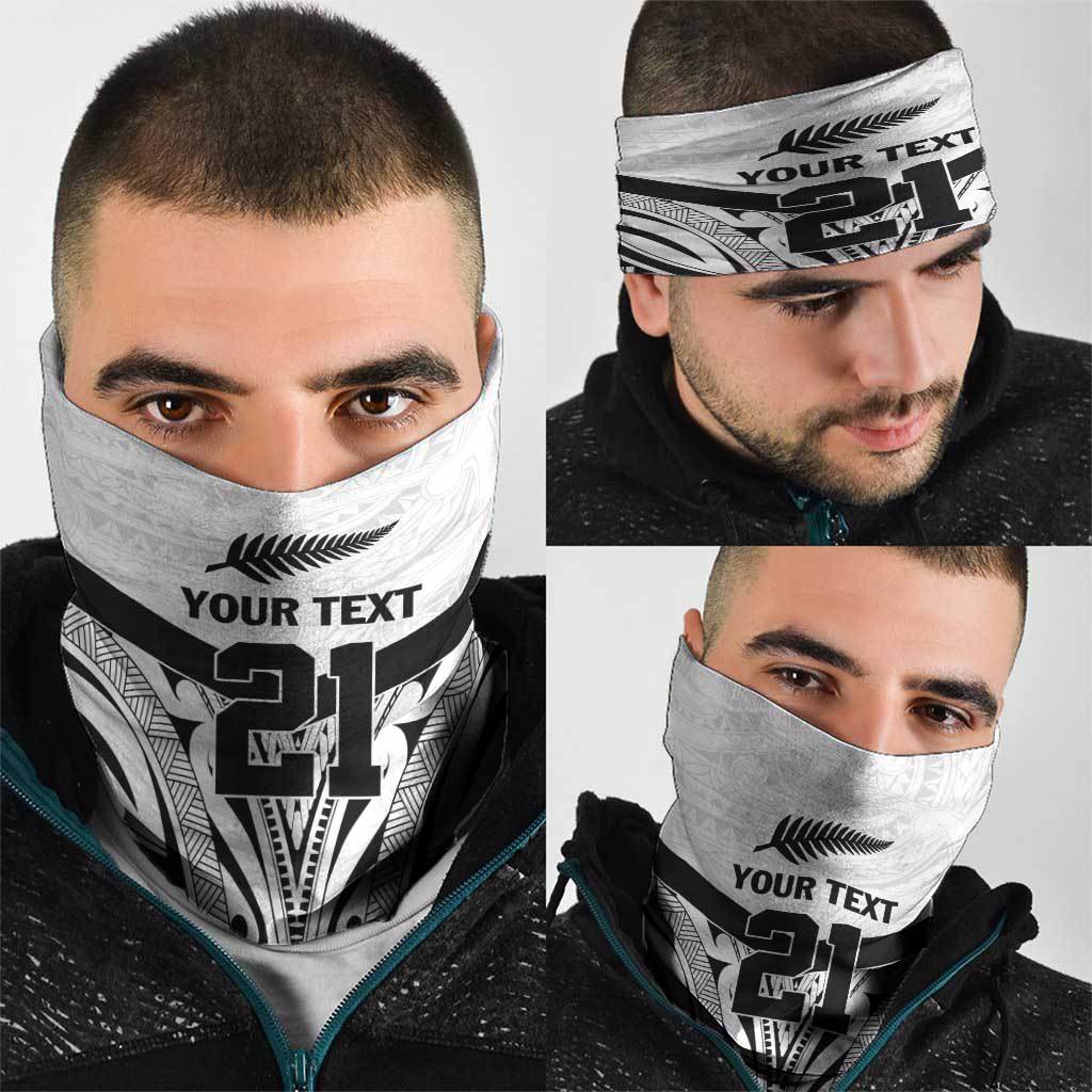 New Zealand Football Custom Neck Gaiter All White Fern Go Champions LT9 - Polynesian Pride