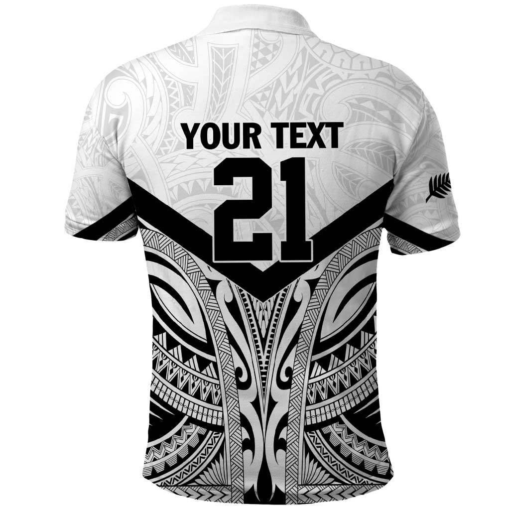 New Zealand Football Custom Polo Shirt All White Fern Go Champions LT9 - Polynesian Pride