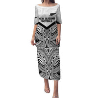 New Zealand Football Custom Puletasi All White Fern Go Champions LT9 Long Dress White - Polynesian Pride