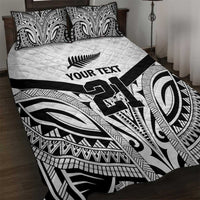 New Zealand Football Custom Quilt Bed Set All White Fern Go Champions LT9 White - Polynesian Pride