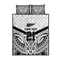 New Zealand Football Custom Quilt Bed Set All White Fern Go Champions LT9 - Polynesian Pride