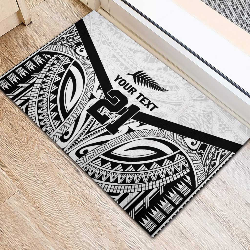 New Zealand Football Custom Rubber Doormat All White Fern Go Champions LT9 - Polynesian Pride