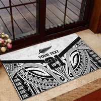 New Zealand Football Custom Rubber Doormat All White Fern Go Champions LT9 - Polynesian Pride
