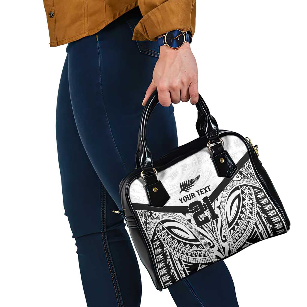New Zealand Football Custom Shoulder Handbag All White Fern Go Champions LT9 - Polynesian Pride