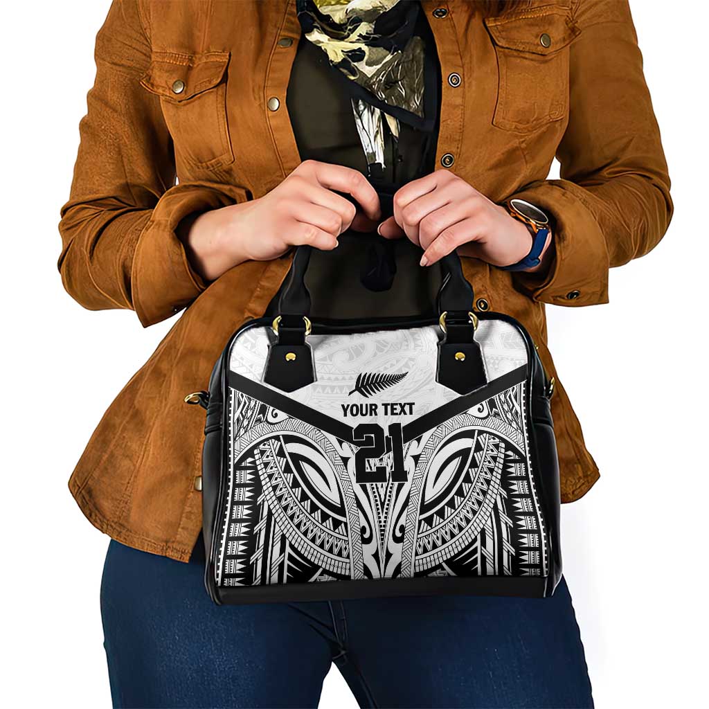 New Zealand Football Custom Shoulder Handbag All White Fern Go Champions LT9 - Polynesian Pride