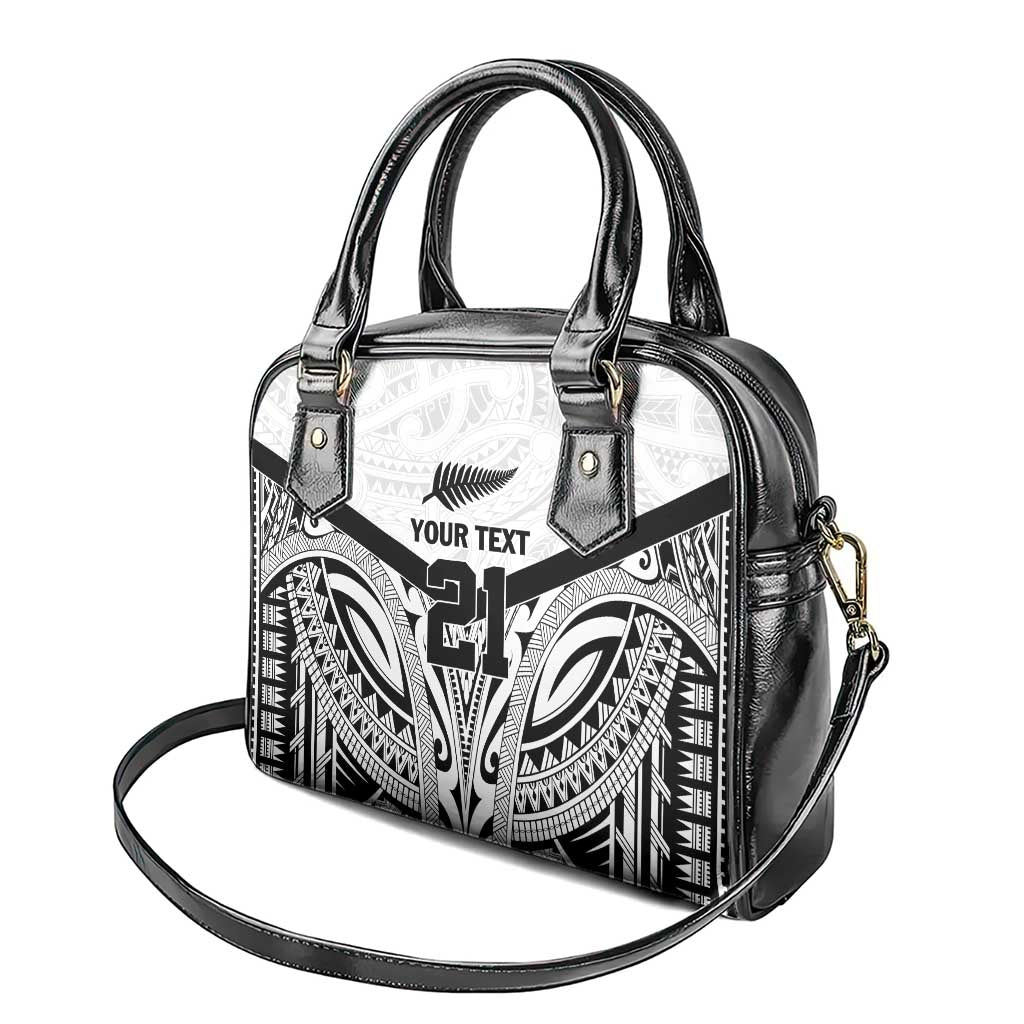 New Zealand Football Custom Shoulder Handbag All White Fern Go Champions LT9 - Polynesian Pride