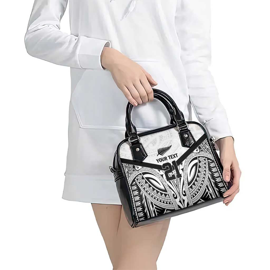 New Zealand Football Custom Shoulder Handbag All White Fern Go Champions LT9 - Polynesian Pride