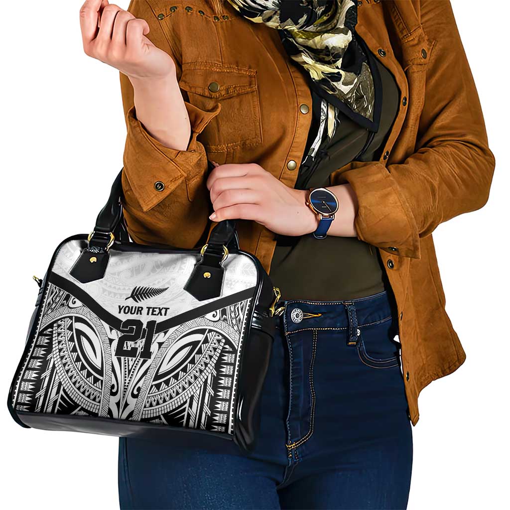 New Zealand Football Custom Shoulder Handbag All White Fern Go Champions LT9 - Polynesian Pride