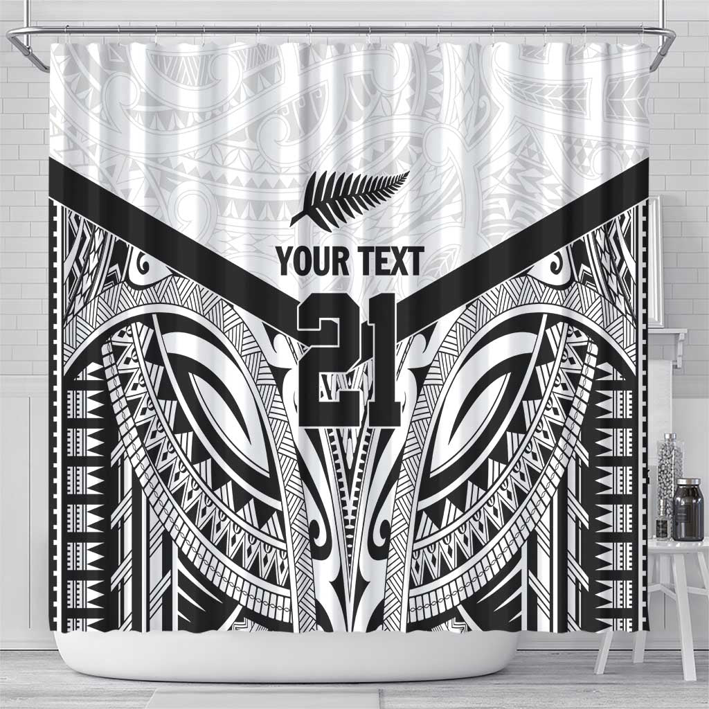 New Zealand Football Custom Shower Curtain All White Fern Go Champions LT9 - Polynesian Pride