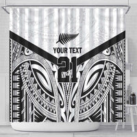 New Zealand Football Custom Shower Curtain All White Fern Go Champions LT9 - Polynesian Pride
