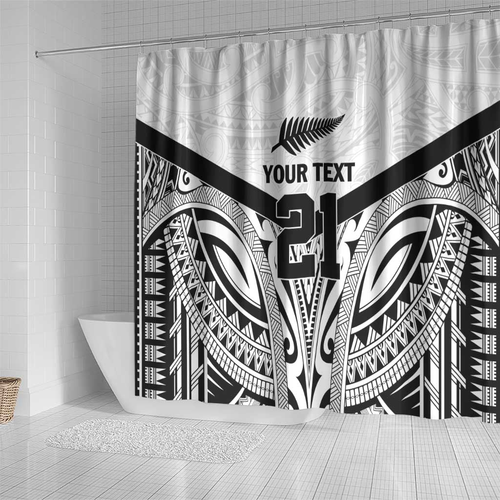 New Zealand Football Custom Shower Curtain All White Fern Go Champions LT9 - Polynesian Pride