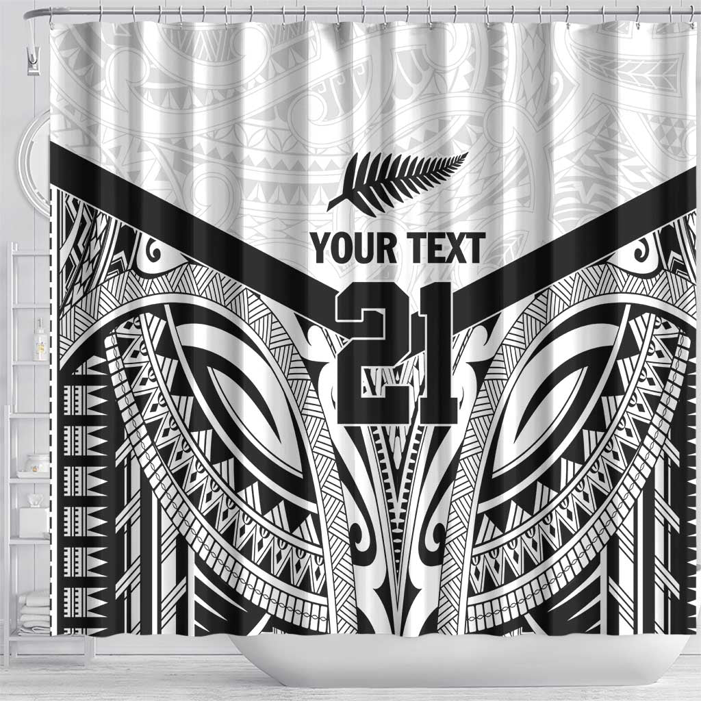 New Zealand Football Custom Shower Curtain All White Fern Go Champions LT9 - Polynesian Pride