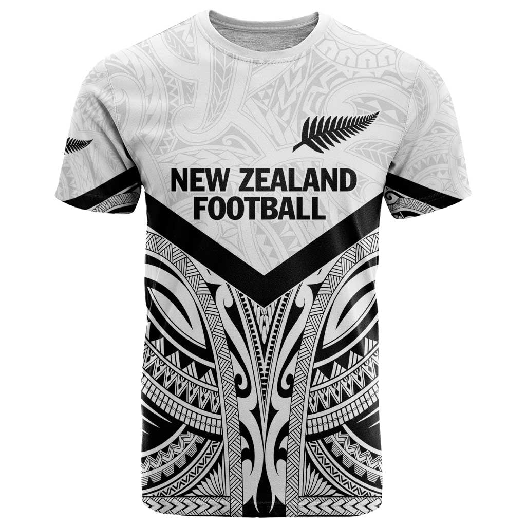 New Zealand Football Custom T Shirt All White Fern Go Champions LT9 White - Polynesian Pride
