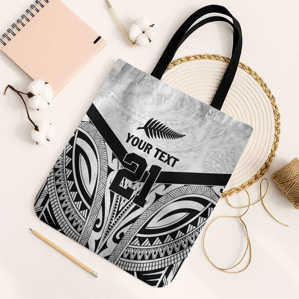 New Zealand Football Custom Tote Bag All White Fern Go Champions - Polynesian Pride