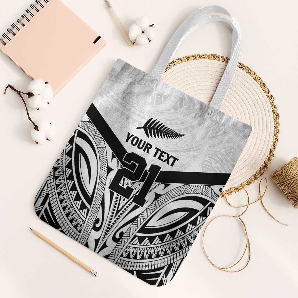 New Zealand Football Custom Tote Bag All White Fern Go Champions LT9 White Strap One Size White - Polynesian Pride