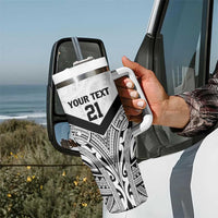 New Zealand Football Custom Tumbler With Handle All White Fern Go Champions LT9 - Polynesian Pride