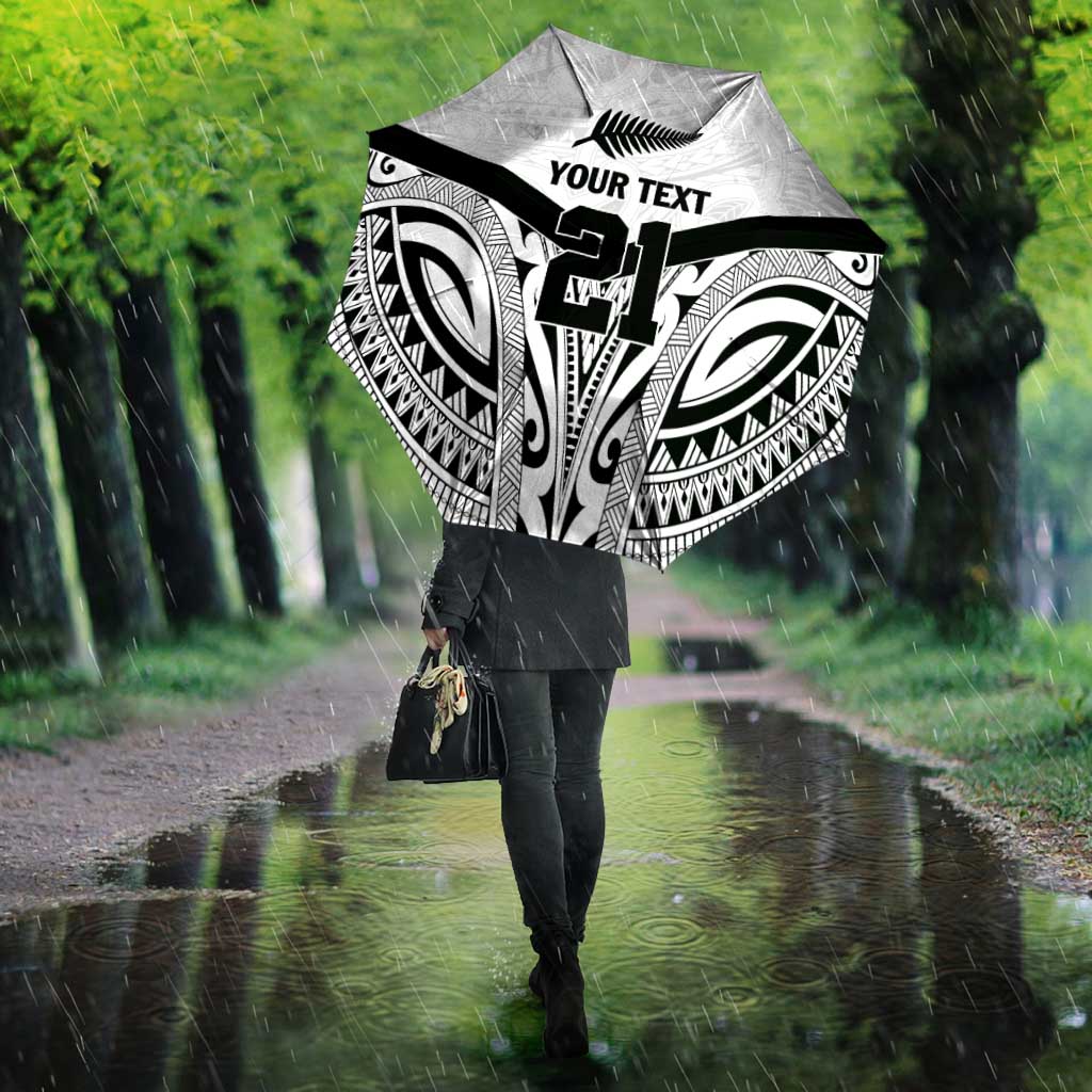 New Zealand Football Custom Umbrella All White Fern Go Champions LT9 - Polynesian Pride