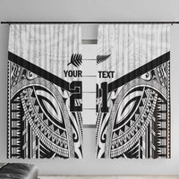 New Zealand Football Custom Window Curtain All White Fern Go Champions LT9 With Hooks White - Polynesian Pride