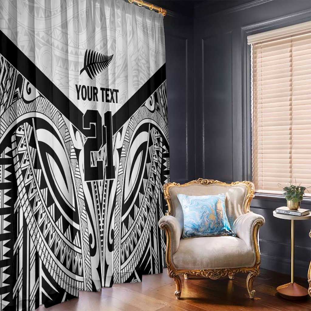 New Zealand Football Custom Window Curtain All White Fern Go Champions LT9 - Polynesian Pride