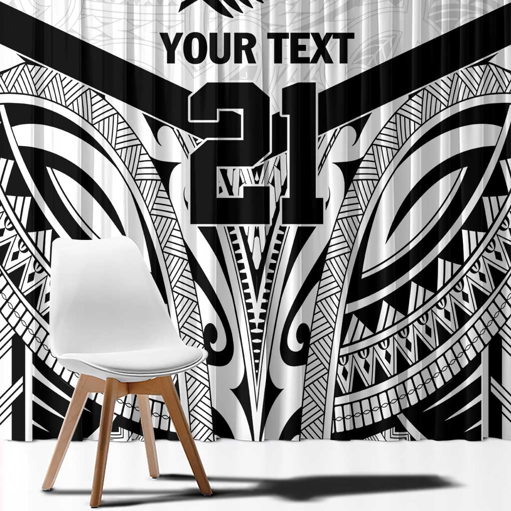 New Zealand Football Custom Window Curtain All White Fern Go Champions LT9 - Polynesian Pride