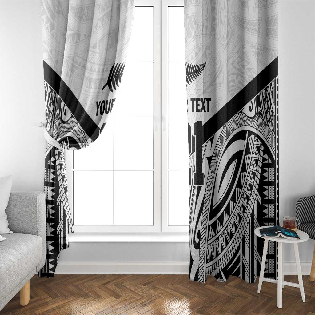 New Zealand Football Custom Window Curtain All White Fern Go Champions LT9 - Polynesian Pride
