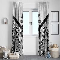 New Zealand Football Custom Window Curtain All White Fern Go Champions LT9 - Polynesian Pride