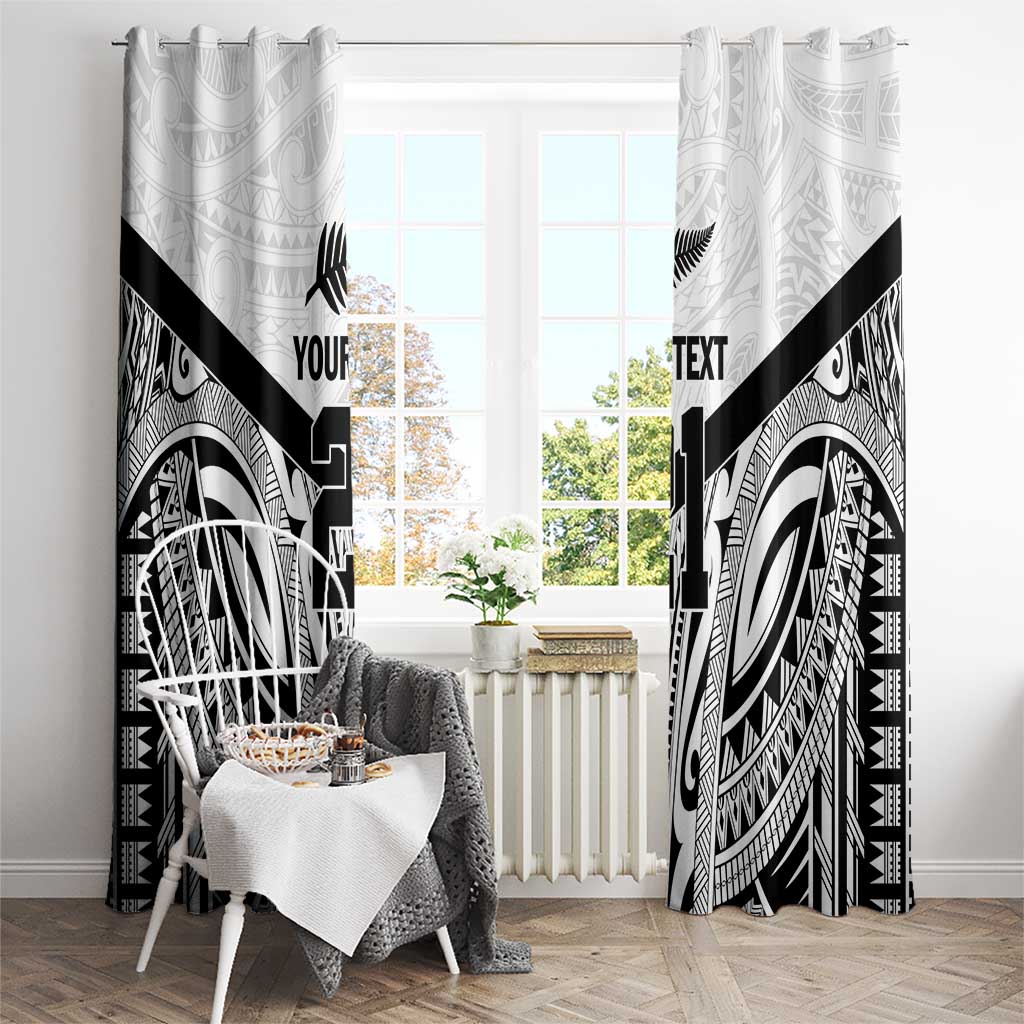 New Zealand Football Custom Window Curtain All White Fern Go Champions LT9 - Polynesian Pride
