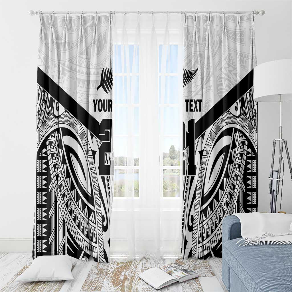 New Zealand Football Custom Window Curtain All White Fern Go Champions LT9 - Polynesian Pride
