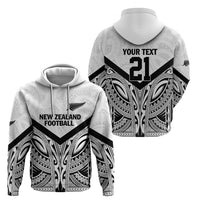 New Zealand Football Custom Zip Hoodie All White Fern Go Champions LT9 - Polynesian Pride