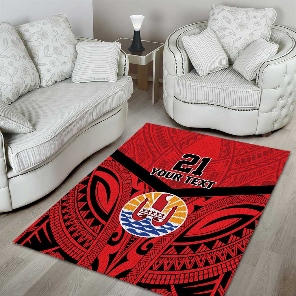 Tahiti Football Custom Area Rug Toa Aito Go Champions LT9 - Polynesian Pride