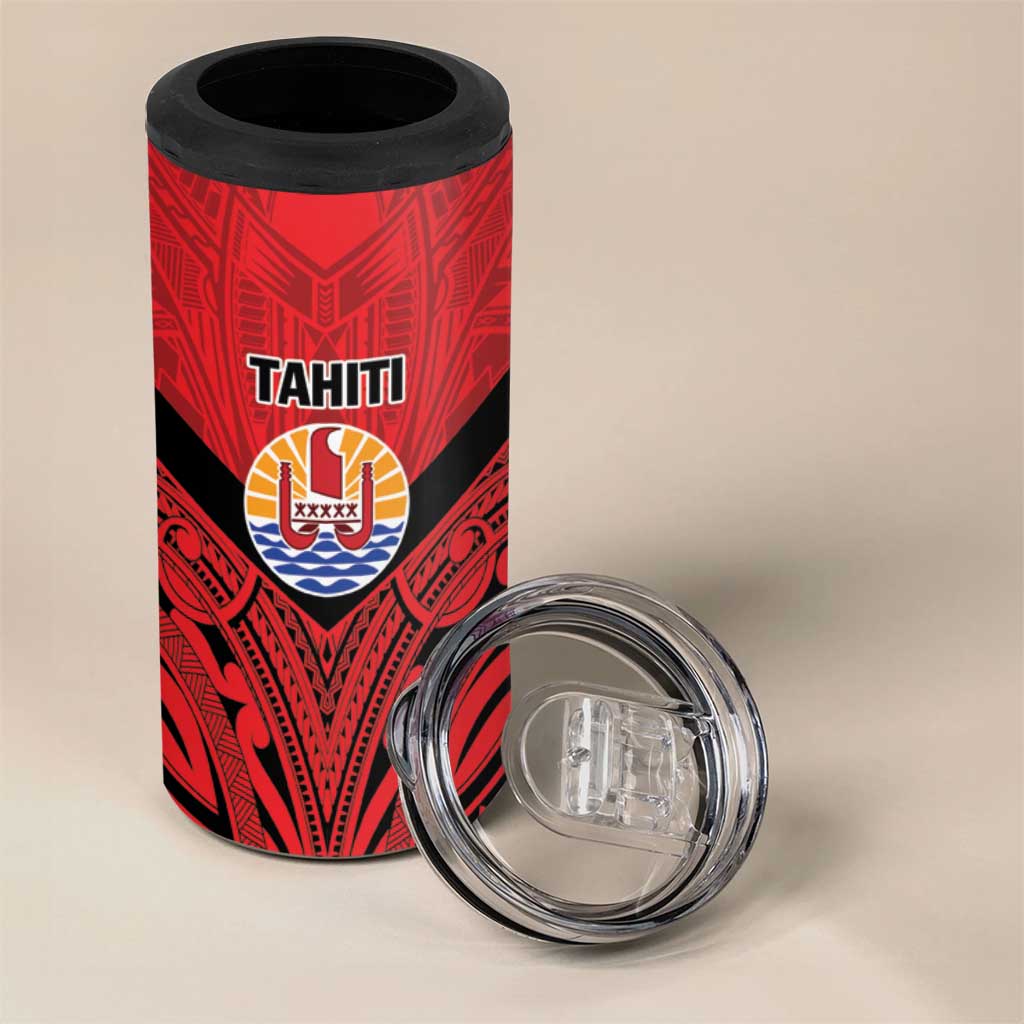 Tahiti Football Custom 4 in 1 Can Cooler Tumbler Toa Aito Go Champions LT9 - Polynesian Pride