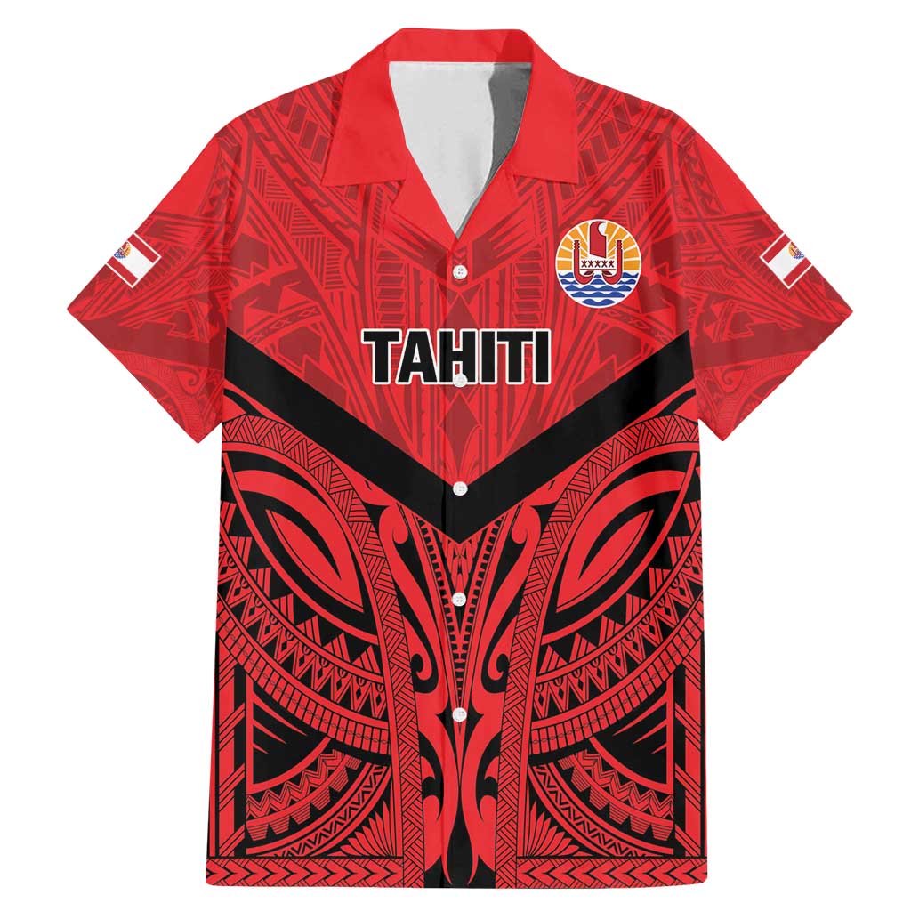 Tahiti Football Custom Family Matching Mermaid Dress and Hawaiian Shirt Toa Aito Go Champions LT9 Dad's Shirt - Short Sleeve Red - Polynesian Pride