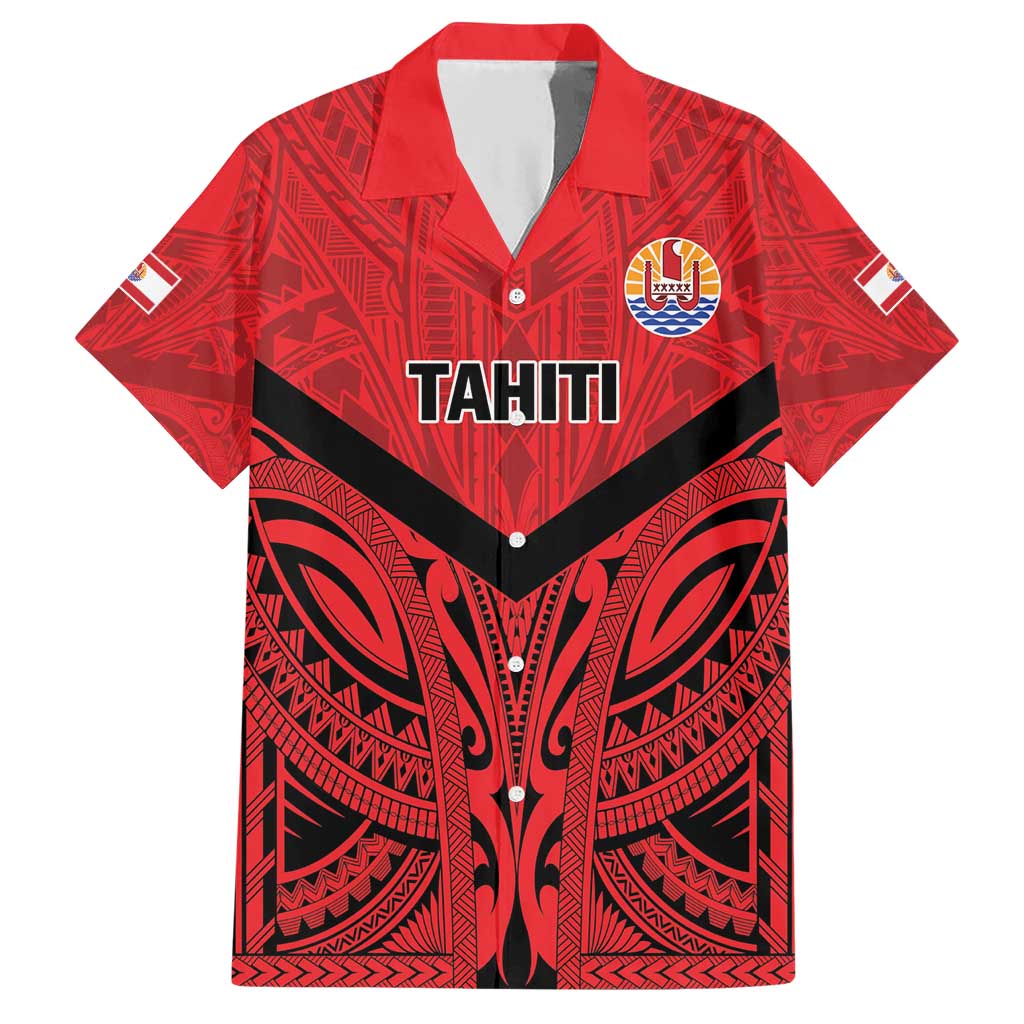 Tahiti Football Custom Family Matching Short Sleeve Bodycon Dress and Hawaiian Shirt Toa Aito Go Champions LT9 Dad's Shirt - Short Sleeve Red - Polynesian Pride