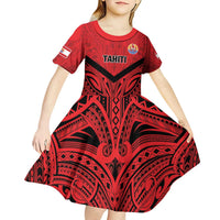 Tahiti Football Custom Kid Short Sleeve Dress Toa Aito Go Champions LT9 - Polynesian Pride