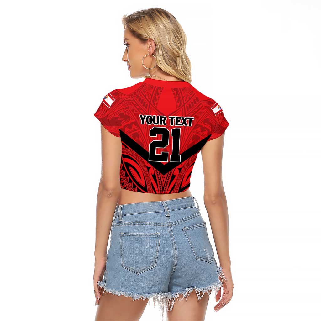Tahiti Football Custom Raglan Cropped T Shirt Toa Aito Go Champions LT9 - Polynesian Pride