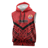 Tahiti Football Custom Sleeveless Hoodie Toa Aito Go Champions LT9 Red - Polynesian Pride