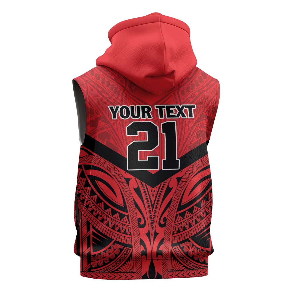 Tahiti Football Custom Sleeveless Zip Hoodie Toa Aito Go Champions LT9 - Polynesian Pride