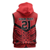 Tahiti Football Custom Sleeveless Zip Hoodie Toa Aito Go Champions LT9 - Polynesian Pride