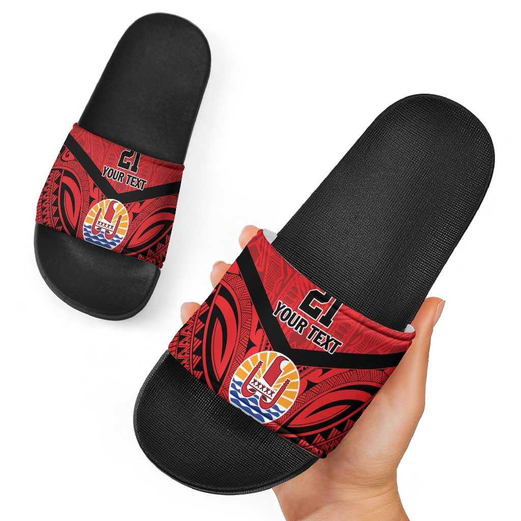 Tahiti Football Custom Slide Sandals Toa Aito Go Champions - Polynesian Pride