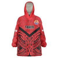 Tahiti Football Custom Wearable Blanket Hoodie Toa Aito Go Champions LT9 One Size Red - Polynesian Pride