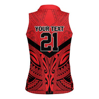 Tahiti Football Custom Women Sleeveless Polo Shirt Toa Aito Go Champions LT9 - Polynesian Pride