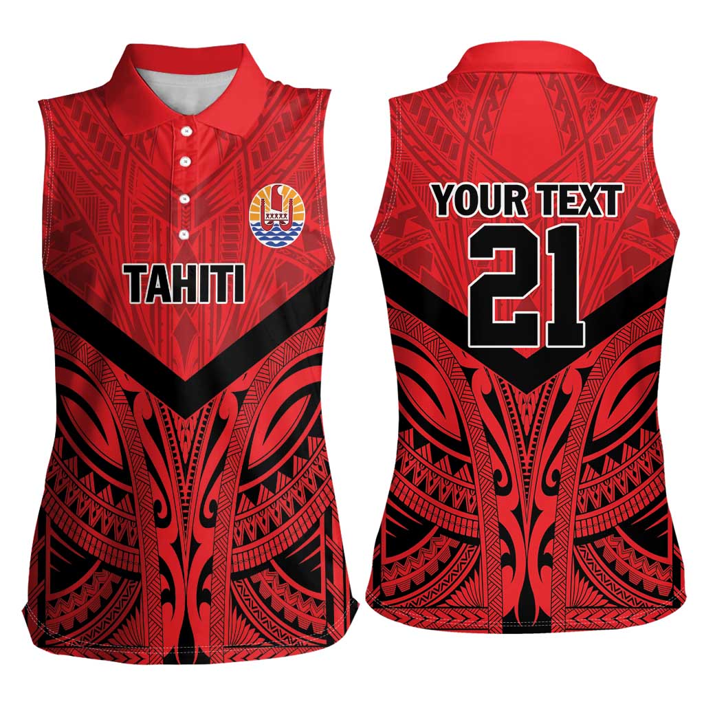 Tahiti Football Custom Women Sleeveless Polo Shirt Toa Aito Go Champions LT9 - Polynesian Pride
